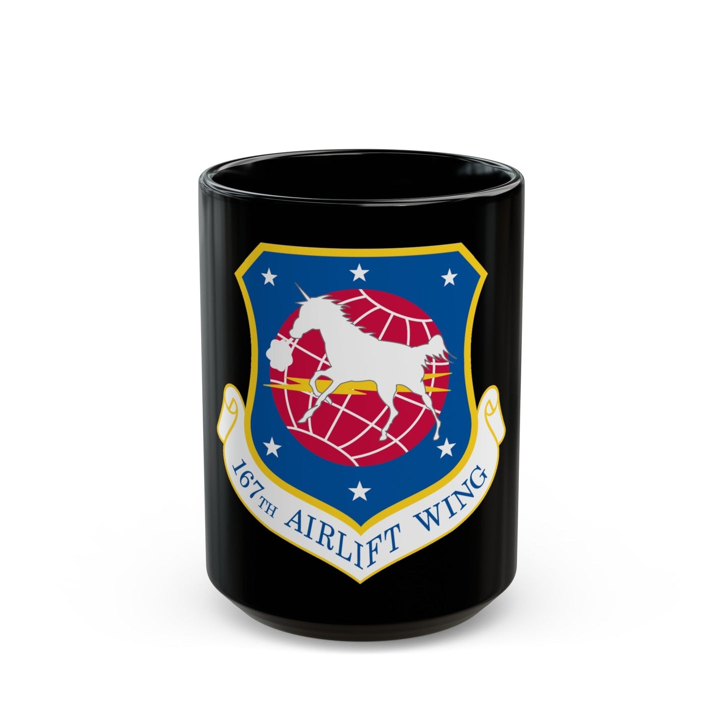 167th Airlift Wing (U.S. Air Force) Black Coffee Mug-15oz-The Sticker Space