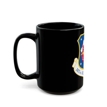 167th Airlift Wing (U.S. Air Force) Black Coffee Mug-The Sticker Space