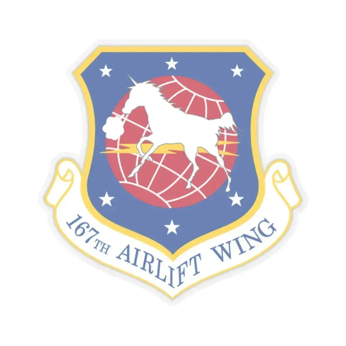 167th Airlift Wing (U.S. Air Force) STICKER Vinyl Kiss-Cut Decal 2 Inch Transparent - The Sticker Space