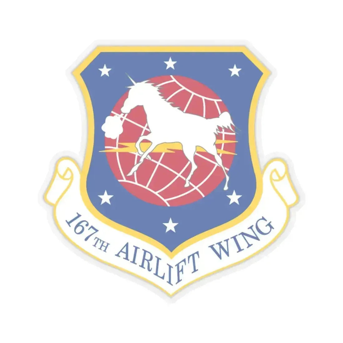 167th Airlift Wing (U.S. Air Force) STICKER Vinyl Kiss-Cut Decal 3 Inch Transparent - The Sticker Space