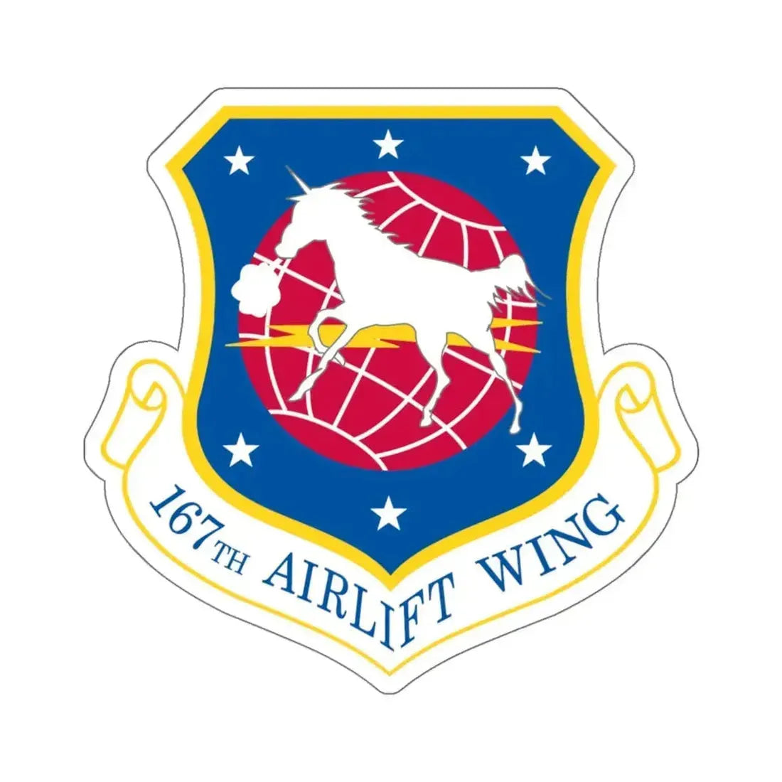 167th Airlift Wing (U.S. Air Force) STICKER Vinyl Kiss-Cut Decal 6 Inch White - The Sticker Space