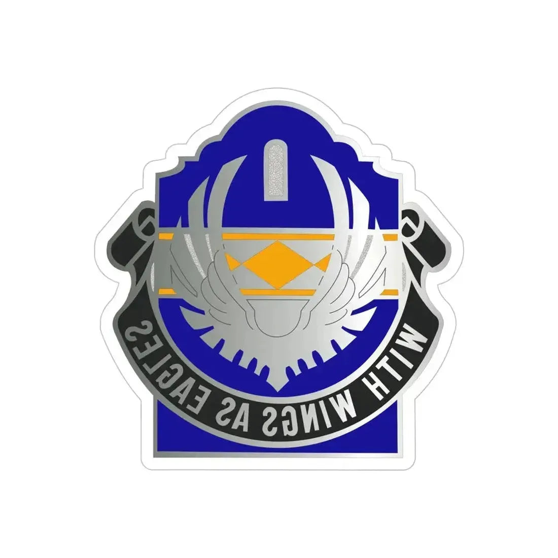 168 Aviation Group (U.S. Army) REVERSE PRINT Transparent Die-Cut STICKER 5 Inch Die-Cut Transparent - The Sticker Space