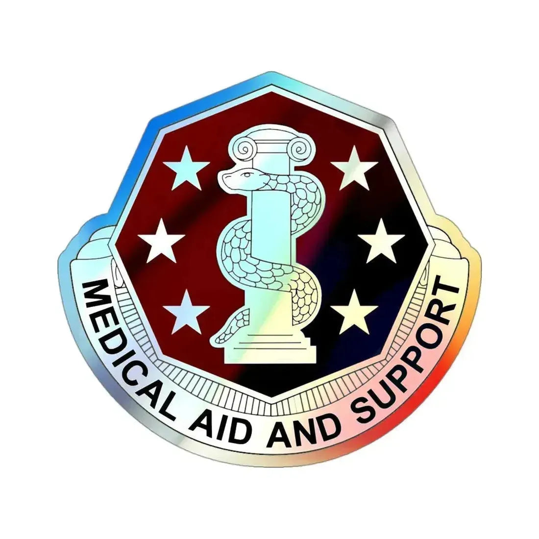 168 Medical Battalion (U.S. Army) Holographic STICKER Die-Cut Vinyl Decal 3 Inch Holographic - The Sticker Space