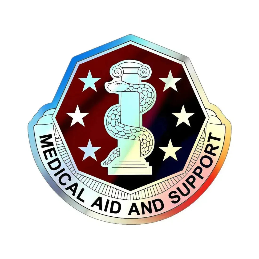168 Medical Battalion (U.S. Army) Holographic STICKER Die-Cut Vinyl Decal 5 Inch Holographic - The Sticker Space