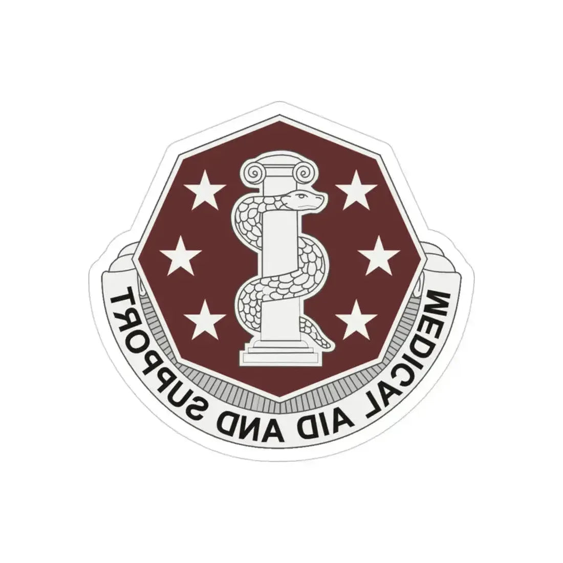 168 Medical Battalion (U.S. Army) REVERSE PRINT Transparent Die-Cut STICKER 3 Inch Die-Cut Transparent - The Sticker Space