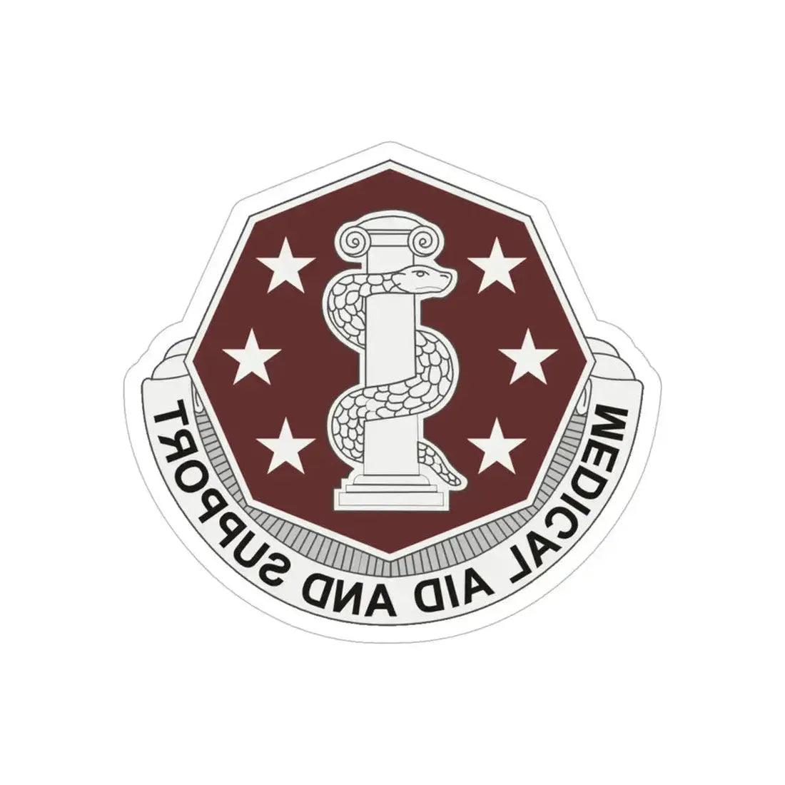 168 Medical Battalion (U.S. Army) REVERSE PRINT Transparent Die-Cut STICKER 6 Inch Die-Cut Transparent - The Sticker Space