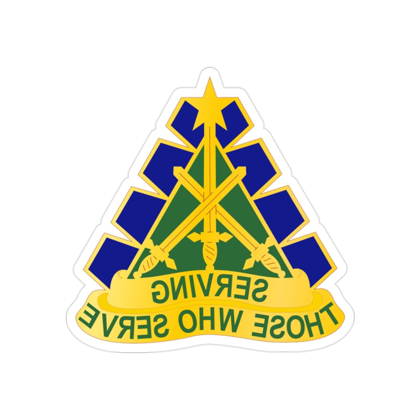 168 Military Police Battalion (U.S. Army) REVERSE PRINT Transparent STICKER-2" × 2"-The Sticker Space