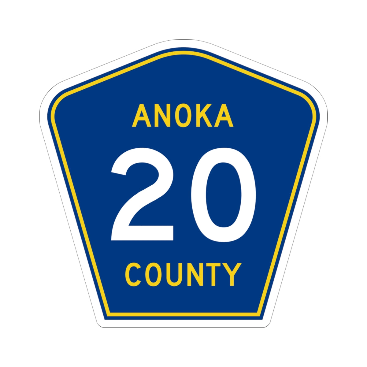 Anoka County 20 (Minnesota) (Road Sign) STICKER Vinyl Kiss-Cut Decal
