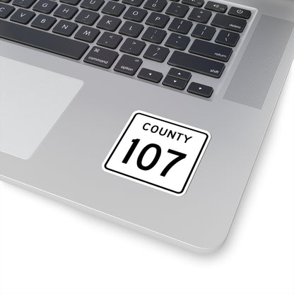 County 107 square (Minnesota) (Road Sign) STICKER Vinyl Kiss-Cut Decal