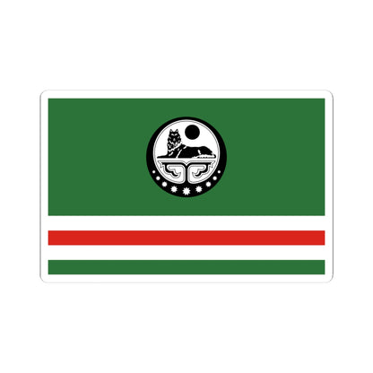 Flag of Chechen Republic of Ichkeria with Coat of Arms (Russia) STICKER Vinyl Kiss-Cut Decal