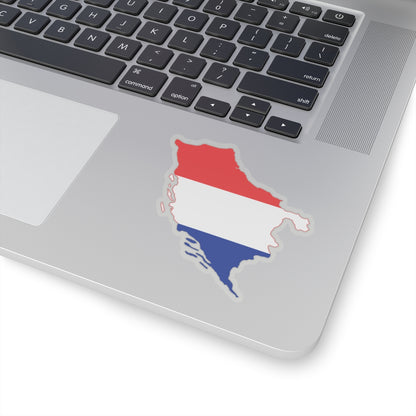 Flag-map of the State of Slovenes Croats and Serbs (Croatia) STICKER Vinyl Kiss-Cut Decal