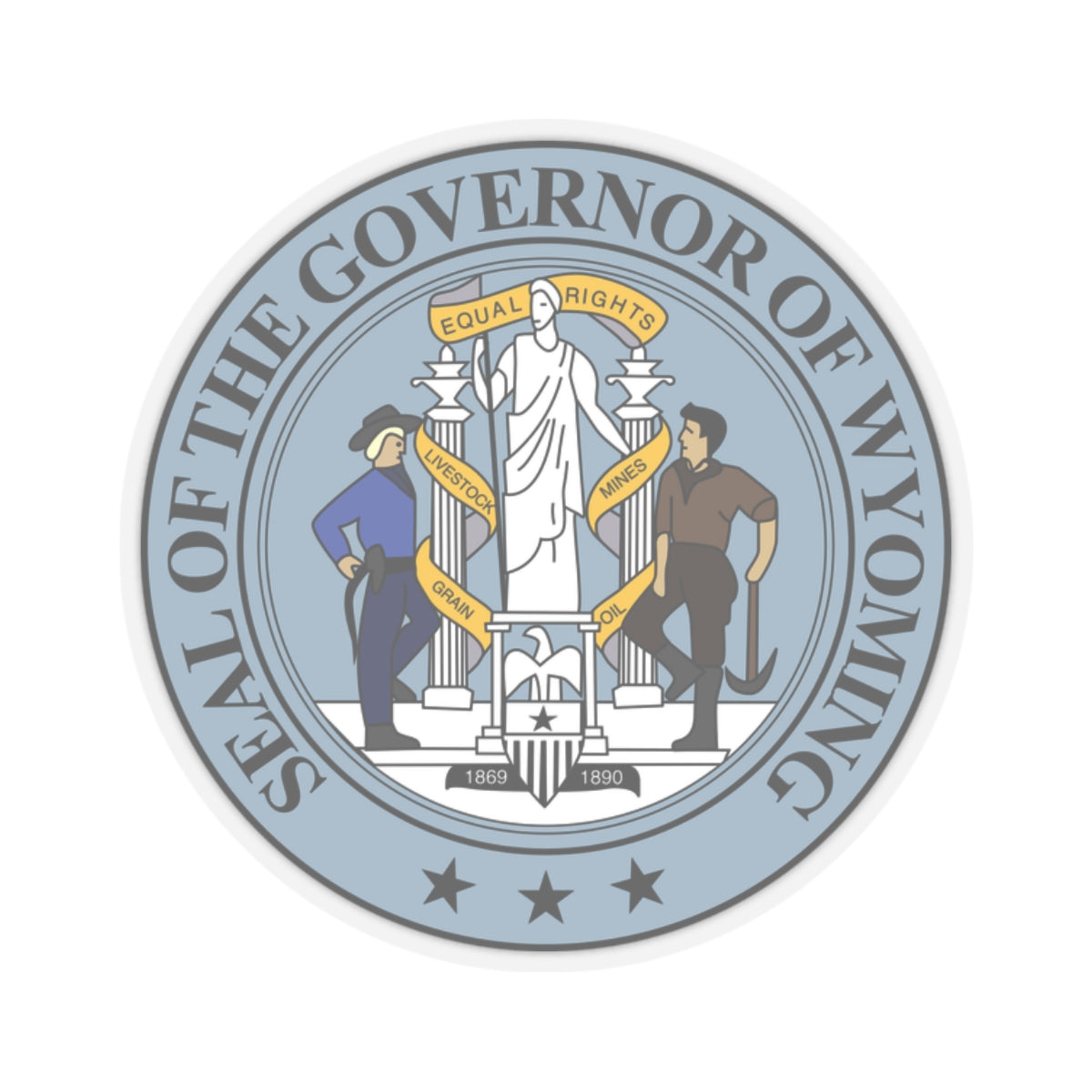 Seal of the Governor of Wyoming - STICKER Vinyl Kiss-Cut Decal