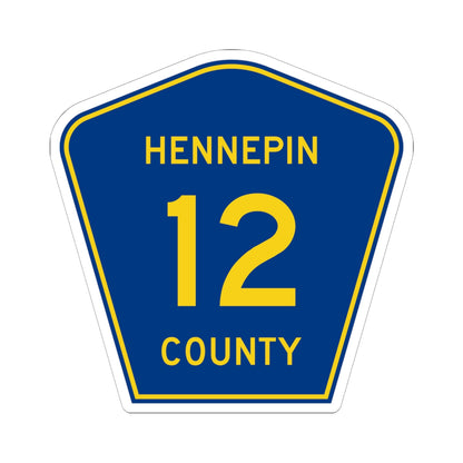 Hennepin County 12 (Minnesota) (Road Sign) STICKER Vinyl Kiss-Cut Decal