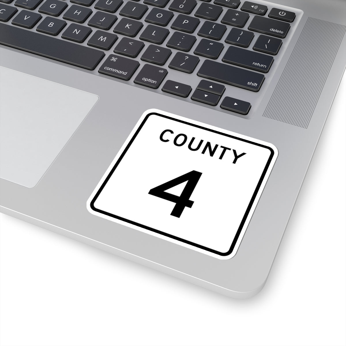 County 4 square (Minnesota) (Road Sign) STICKER Vinyl Kiss-Cut Decal