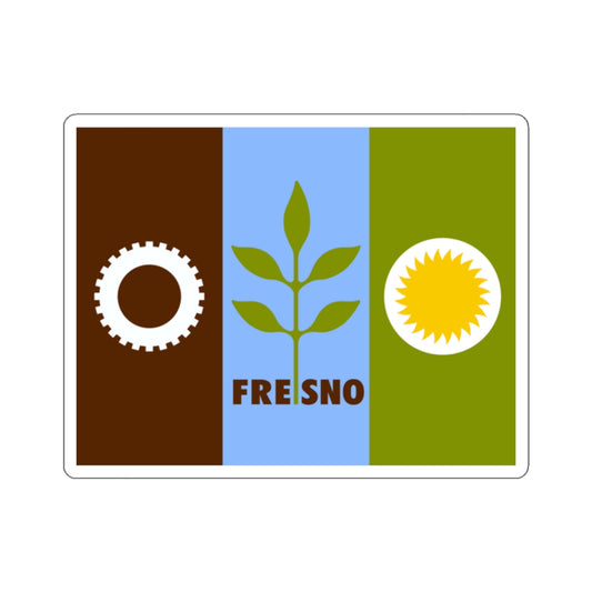 Flag of Fresno, California - STICKER Vinyl Kiss-Cut Decal