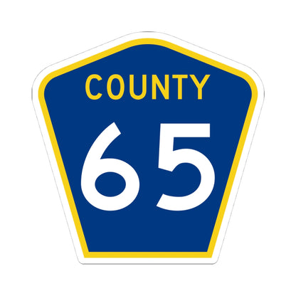 County 65 MN (Minnesota) (Road Sign) STICKER Vinyl Kiss-Cut Decal