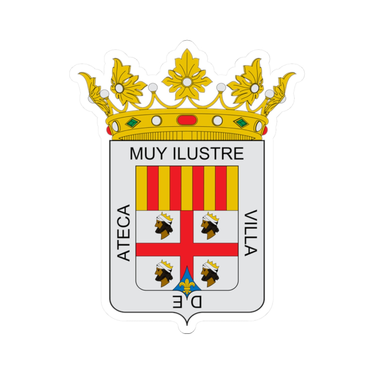 Escudo de Ateca (Spain) (Coat of Arms) STICKER Vinyl Kiss-Cut Decal