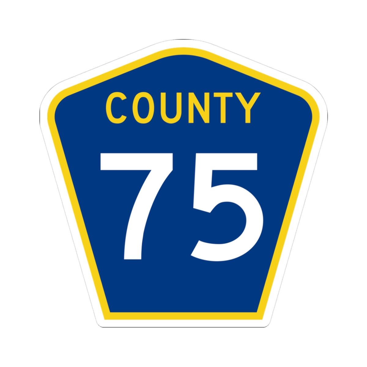 County 75 MN (Minnesota) (Road Sign) STICKER Vinyl Kiss-Cut Decal