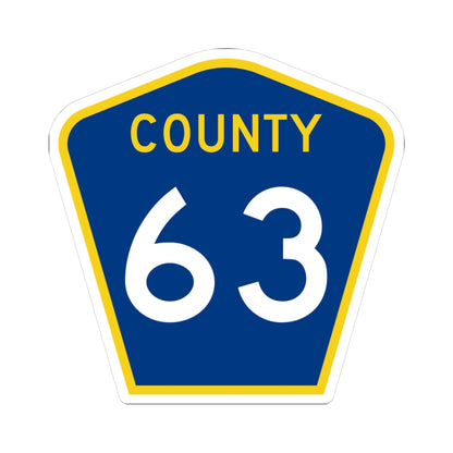 County 63 MN (Minnesota) (Road Sign) STICKER Vinyl Kiss-Cut Decal
