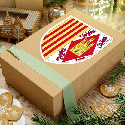 Arms of Eleanor of Alburquerque Queen of Aragon (Spain) (Coat of Arms) STICKER Vinyl Kiss-Cut Decal