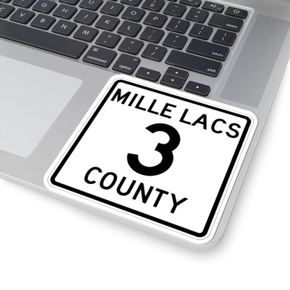 Mille Lacs County 3 MN (Minnesota) (Road Sign) STICKER Vinyl Kiss-Cut Decal