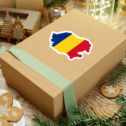 Flag-map of Romania with Moldova (Moldova) STICKER Vinyl Kiss-Cut Decal