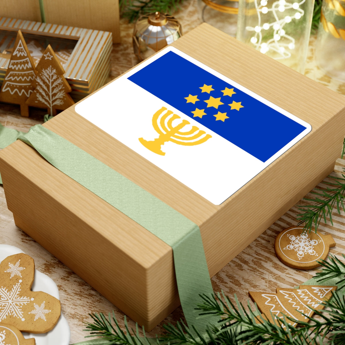 Israel Flag Proposal No.58 by Benyamin Bergi (Israel) STICKER Vinyl Kiss-Cut Decal