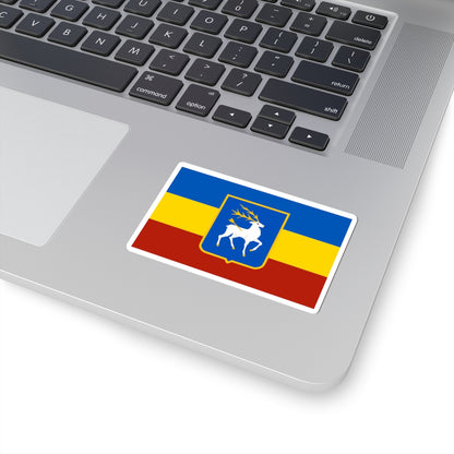 Flag of the Don Republic with coat of arms (Russia) STICKER Vinyl Kiss-Cut Decal