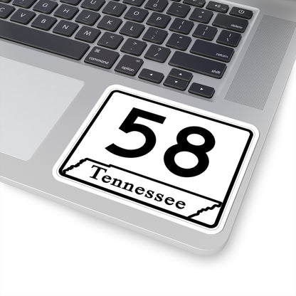 Tennessee 58 (Tennessee) (Road Sign) STICKER Vinyl Kiss-Cut Decal