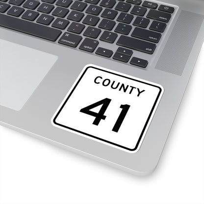 County 41 square (Minnesota) (Road Sign) STICKER Vinyl Kiss-Cut Decal