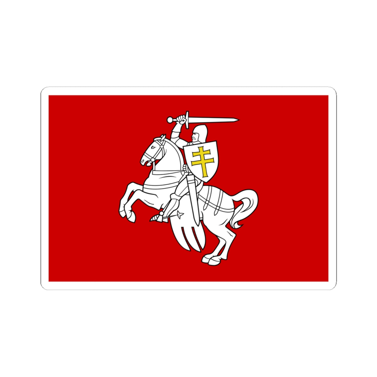 Banner of arms of Belarus 1991-1995 3-2 (Belarus) (Coat of Arms) STICKER Vinyl Kiss-Cut Decal