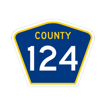 County 124 MN (Minnesota) (Road Sign) STICKER Vinyl Kiss-Cut Decal