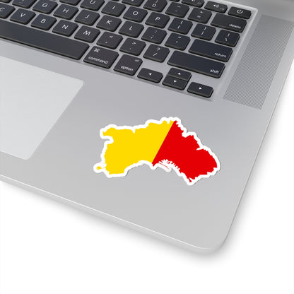 Flag map of Naples (Italy) STICKER Vinyl Kiss-Cut Decal