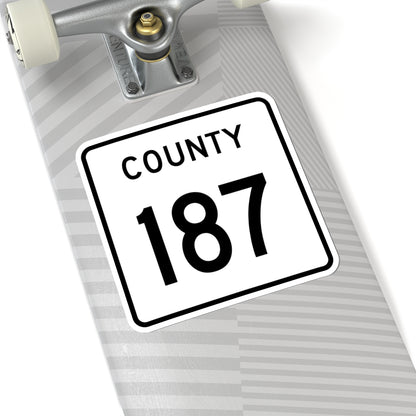 County 187 square (Minnesota) (Road Sign) STICKER Vinyl Kiss-Cut Decal