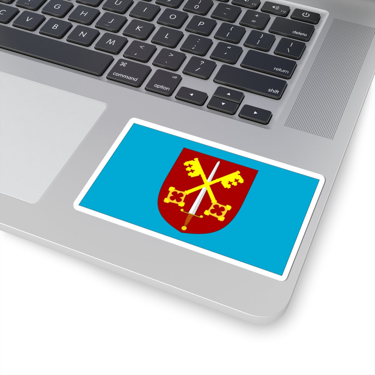 Flag of Exeter Cathedral (England) STICKER Vinyl Kiss-Cut Decal