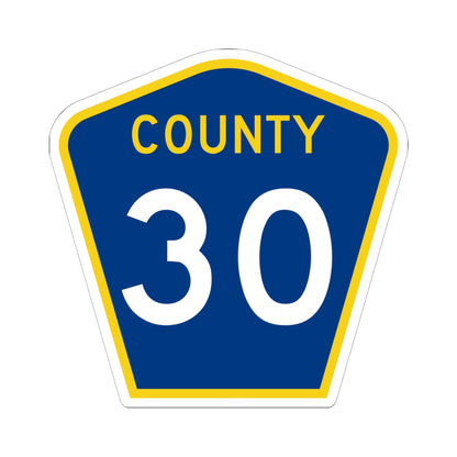 County 30 MN (Minnesota) (Road Sign) STICKER Vinyl Kiss-Cut Decal