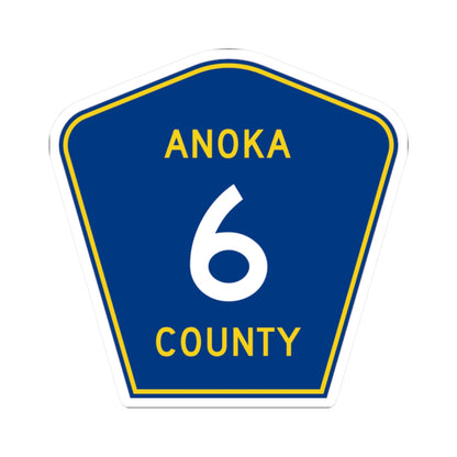 Anoka County 6 (Minnesota) (Road Sign) STICKER Vinyl Kiss-Cut Decal