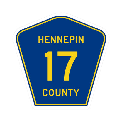 Hennepin County 17 (Minnesota) (Road Sign) STICKER Vinyl Kiss-Cut Decal