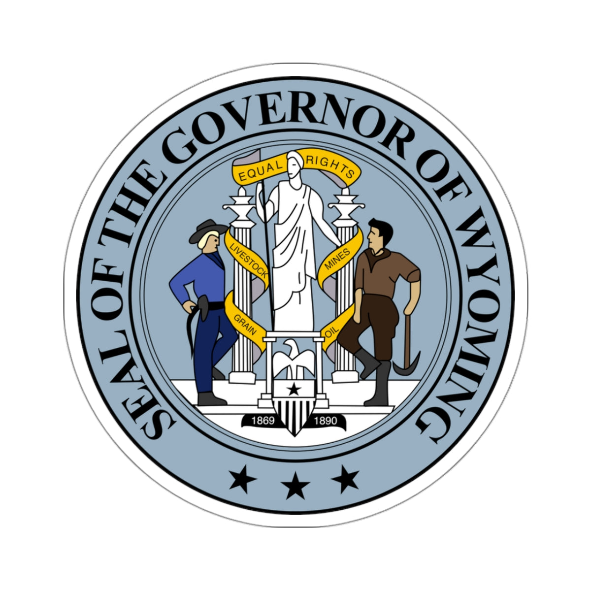 Seal of the Governor of Wyoming - STICKER Vinyl Kiss-Cut Decal