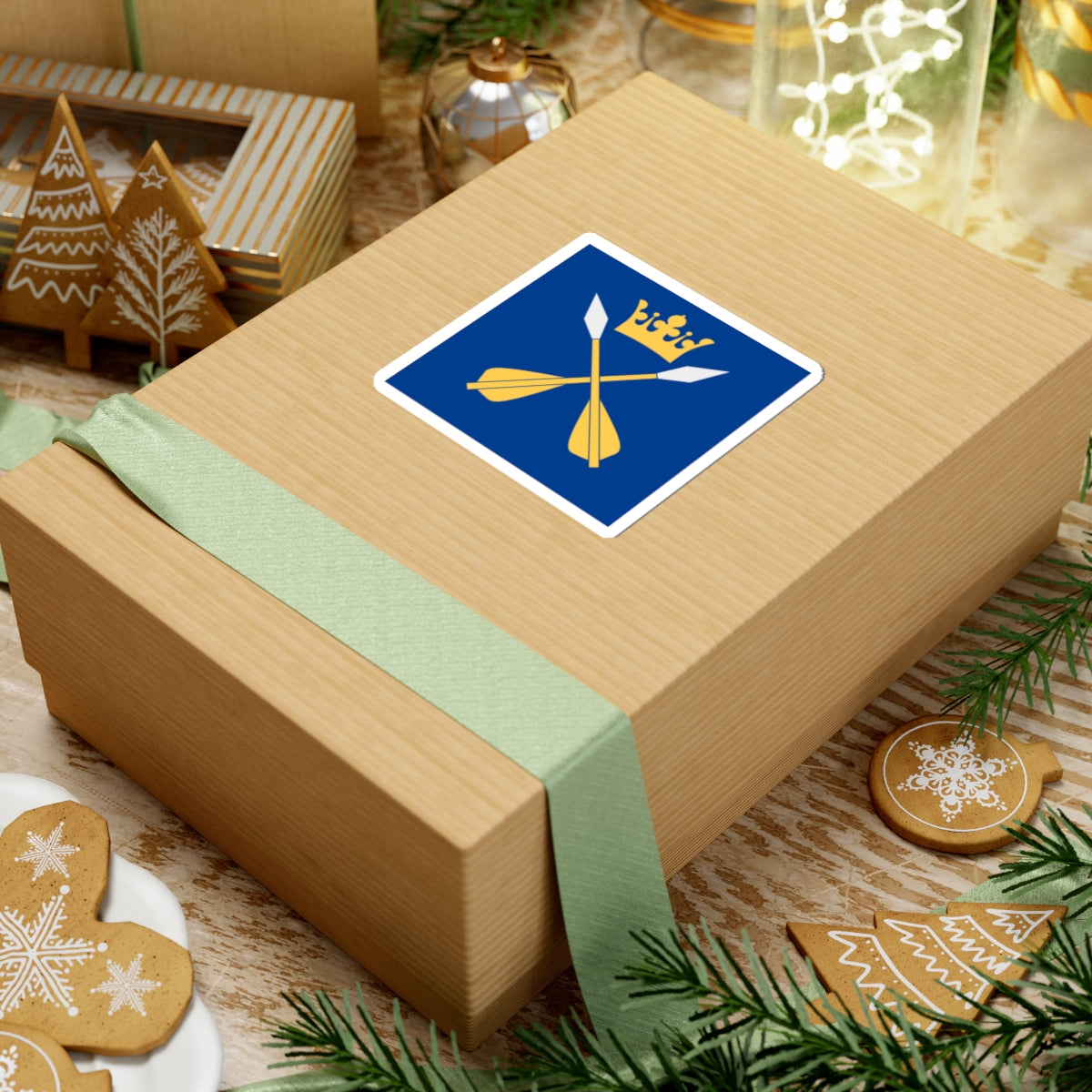 Dalarnas lan vapenflagga (Sweden) STICKER Vinyl Kiss-Cut Decal