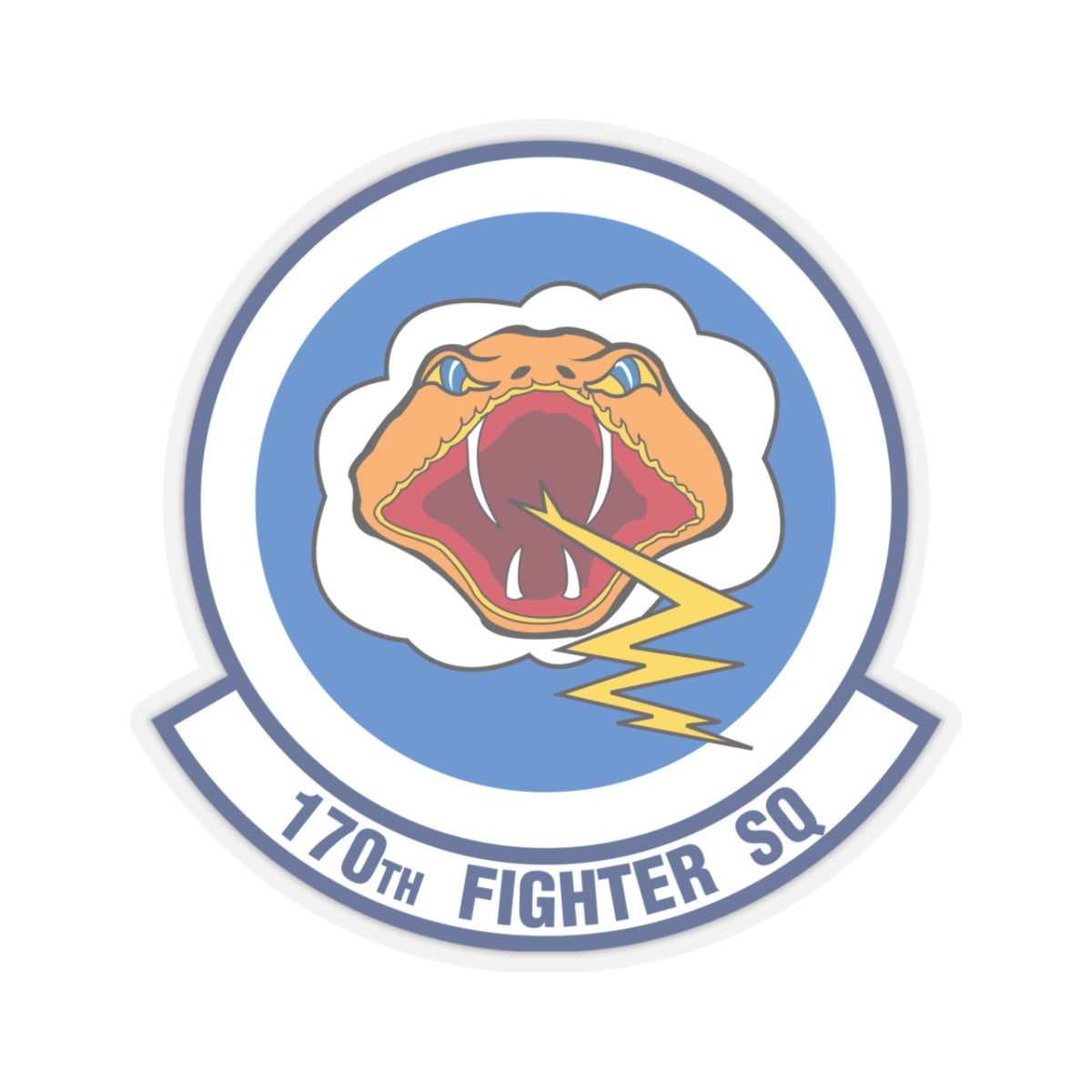 170 Fighter Squadron (U.S. Air Force) STICKER Vinyl Kiss-Cut Decal-3" × 3"-Transparent-The Sticker Space