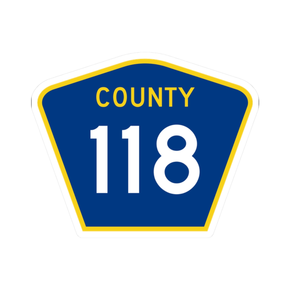 County 118 MN (Minnesota) (Road Sign) STICKER Vinyl Kiss-Cut Decal
