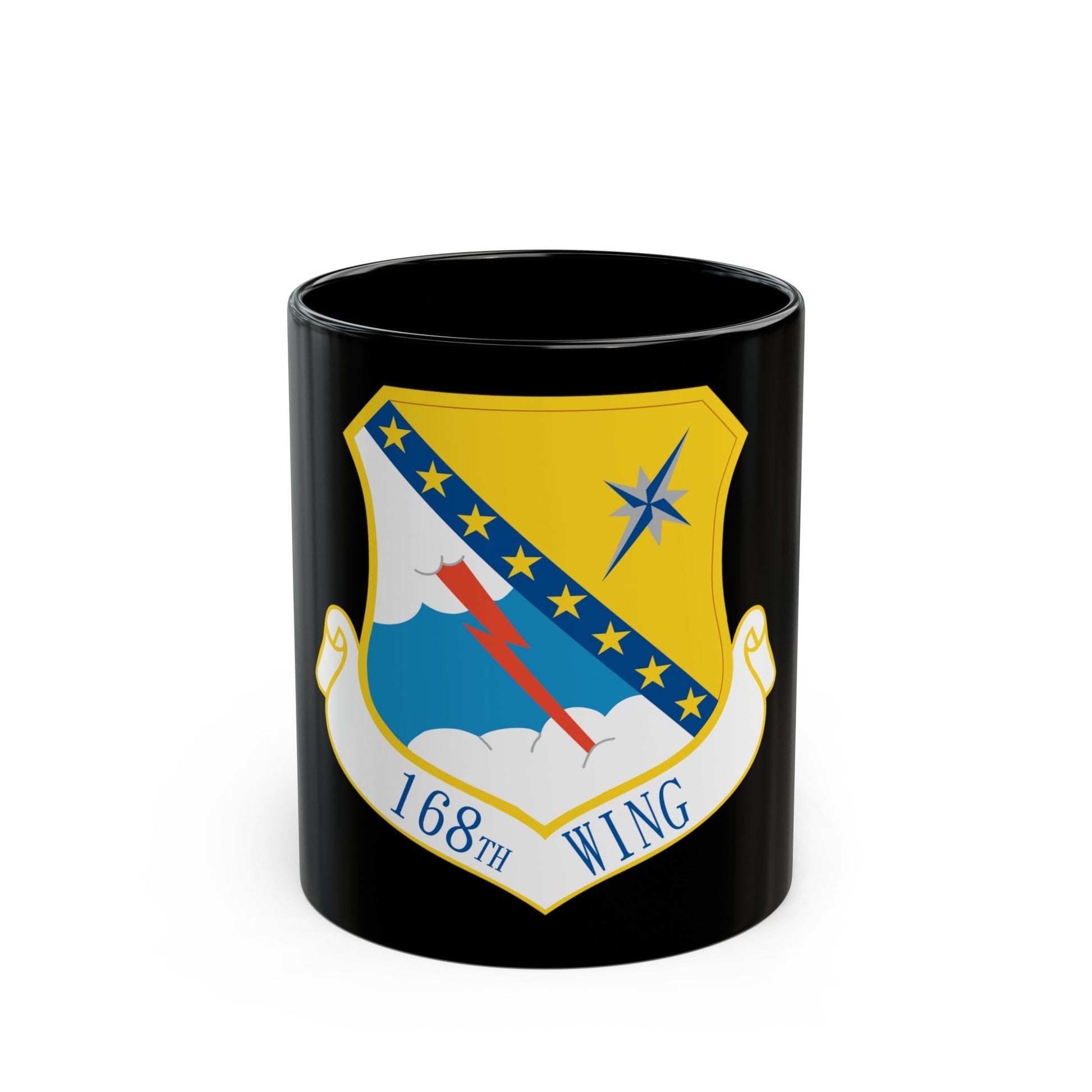 168th Wing emblem (U.S. Air Force) Black Coffee Mug-11oz-The Sticker Space