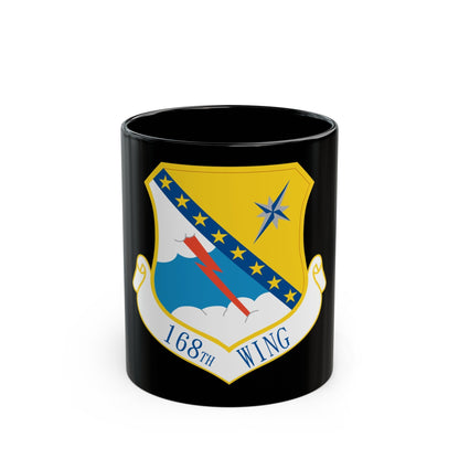 168th Wing emblem (U.S. Air Force) Black Coffee Mug-11oz-The Sticker Space