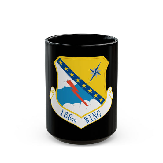 168th Wing emblem (U.S. Air Force) Black Coffee Mug-15oz-The Sticker Space