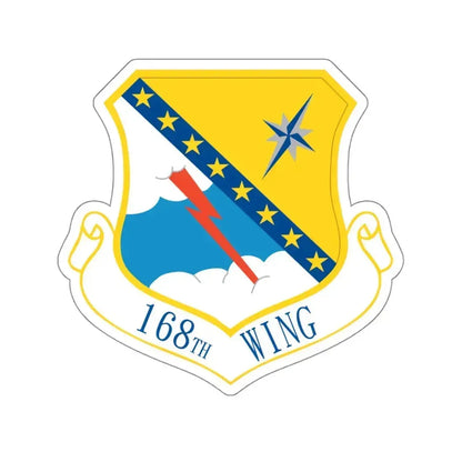168th Wing emblem (U.S. Air Force) STICKER Vinyl Kiss-Cut Decal 4 Inch White - The Sticker Space