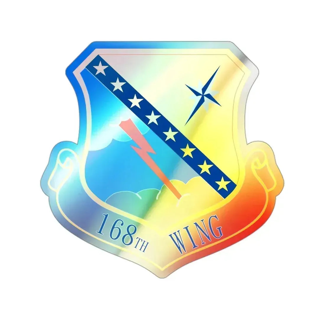 168th Wing (U.S. Air Force) Holographic STICKER Die-Cut Vinyl Decal 3 Inch Holographic - The Sticker Space