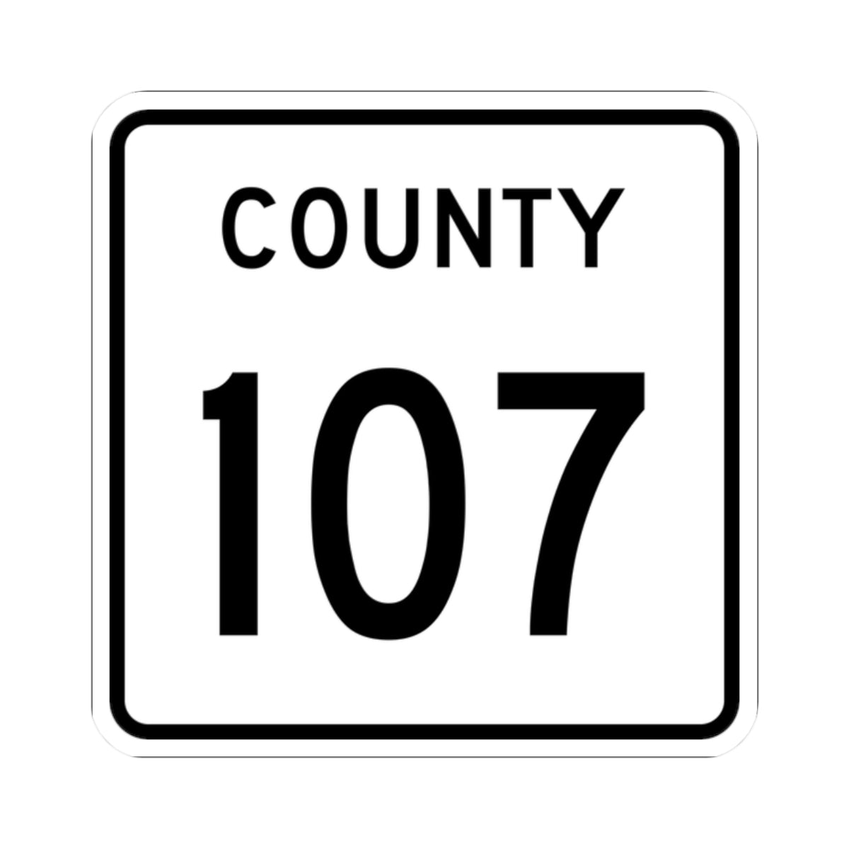County 107 square (Minnesota) (Road Sign) STICKER Vinyl Kiss-Cut Decal