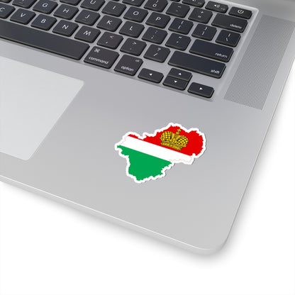 Flag-map of Kaluga Oblast (Russia) STICKER Vinyl Kiss-Cut Decal
