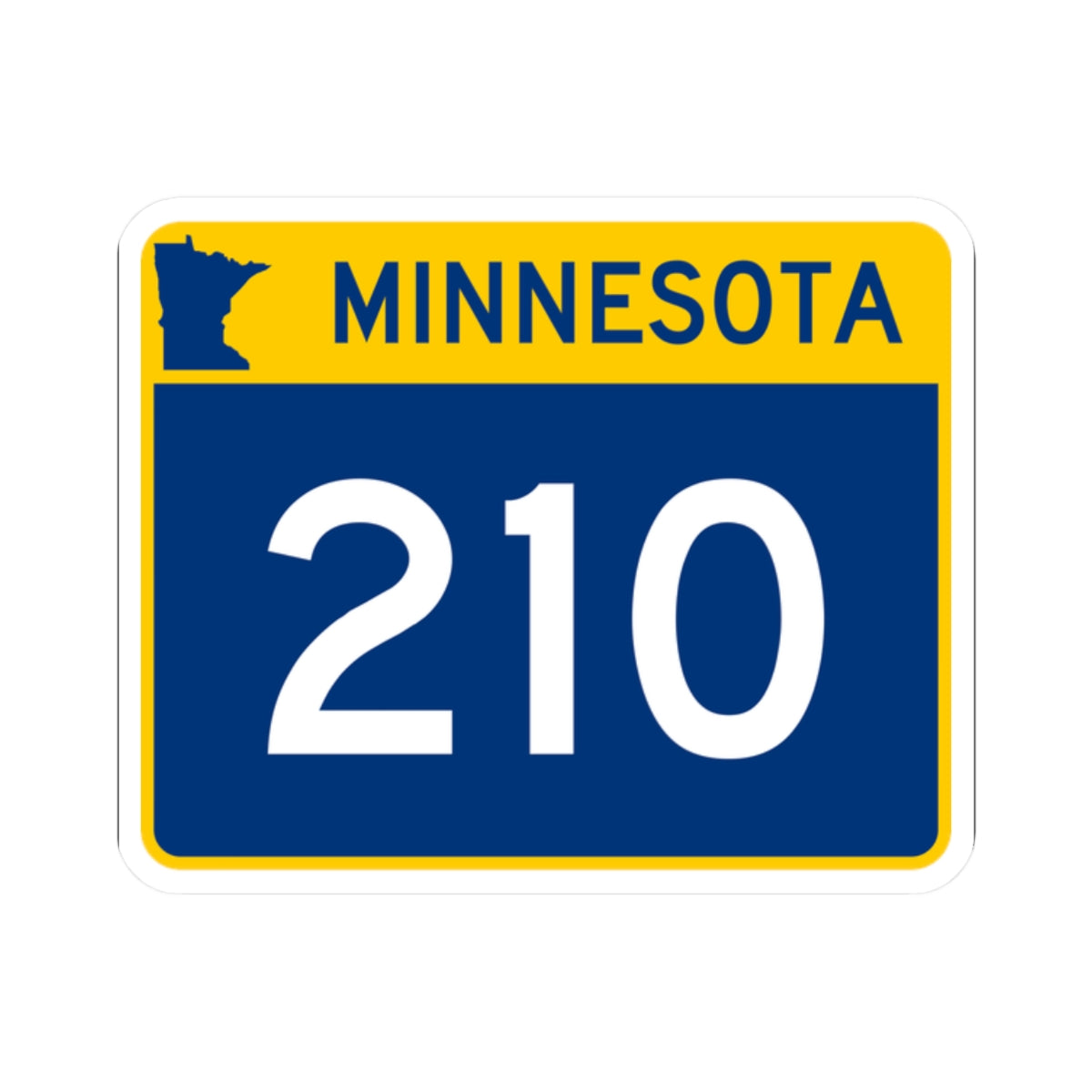 MN-210 wide (Minnesota) (Road Sign) STICKER Vinyl Kiss-Cut Decal